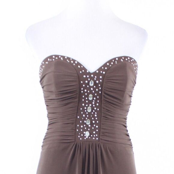 Brown BCBG PARIS strapless maxi dress 2 NWT $228 - Picture 2 of 8